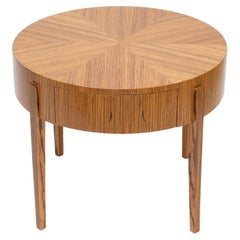 Round Zebrawood-Veneer Occasional Table
