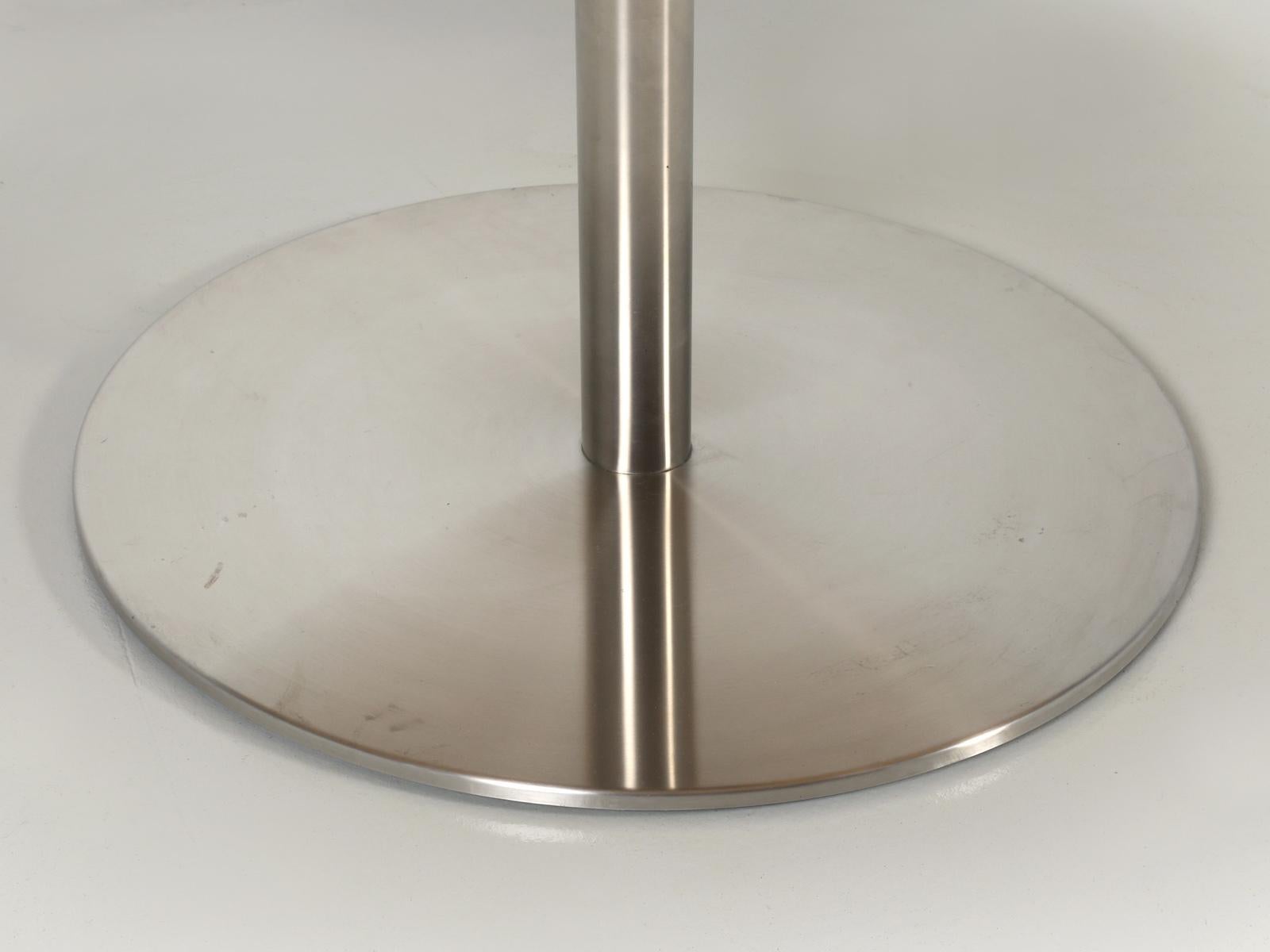 Round Zinc and Stainless Steel Dining or Kitchen Table 3