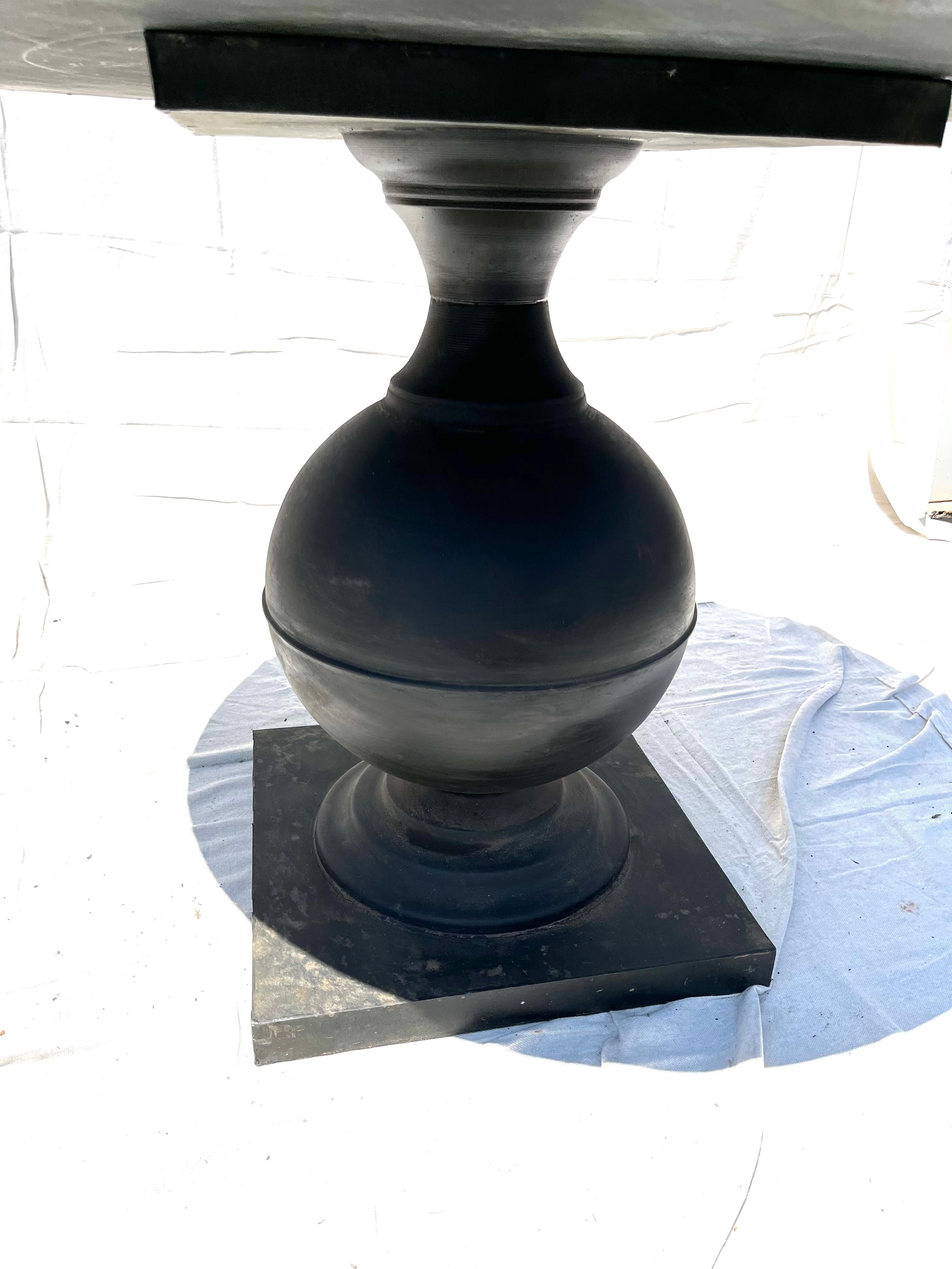 Round Zinc-Covered Center Table, Contemporary 1