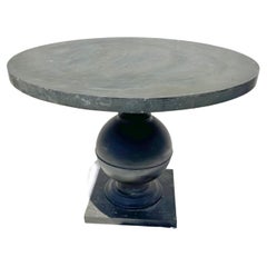 Table centrale ronde à revêtement zinc, contemporaine