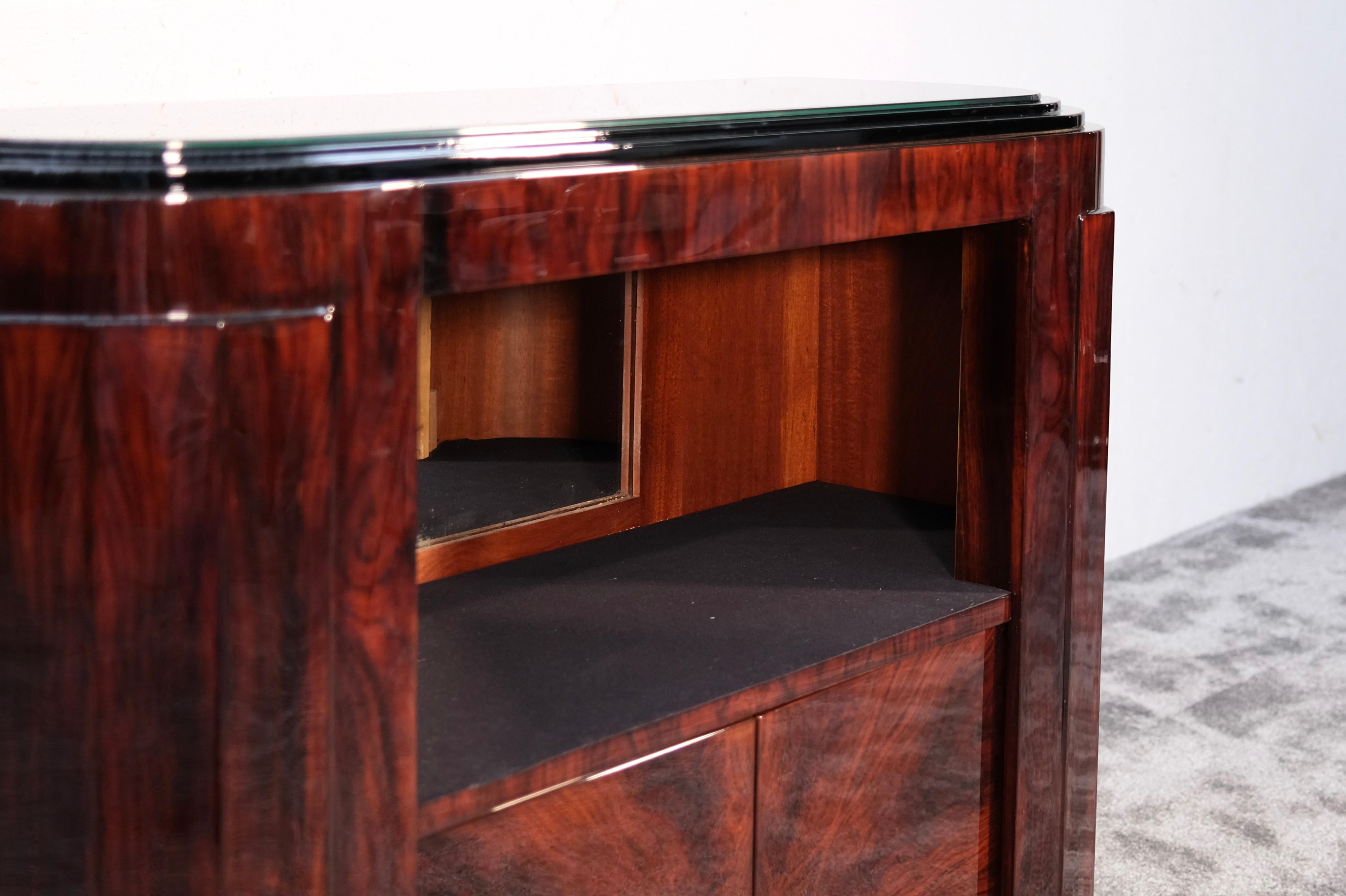 Credenza Art Déco arrotondata con scomparto aperto, Francia, anni '30 in vendita 3