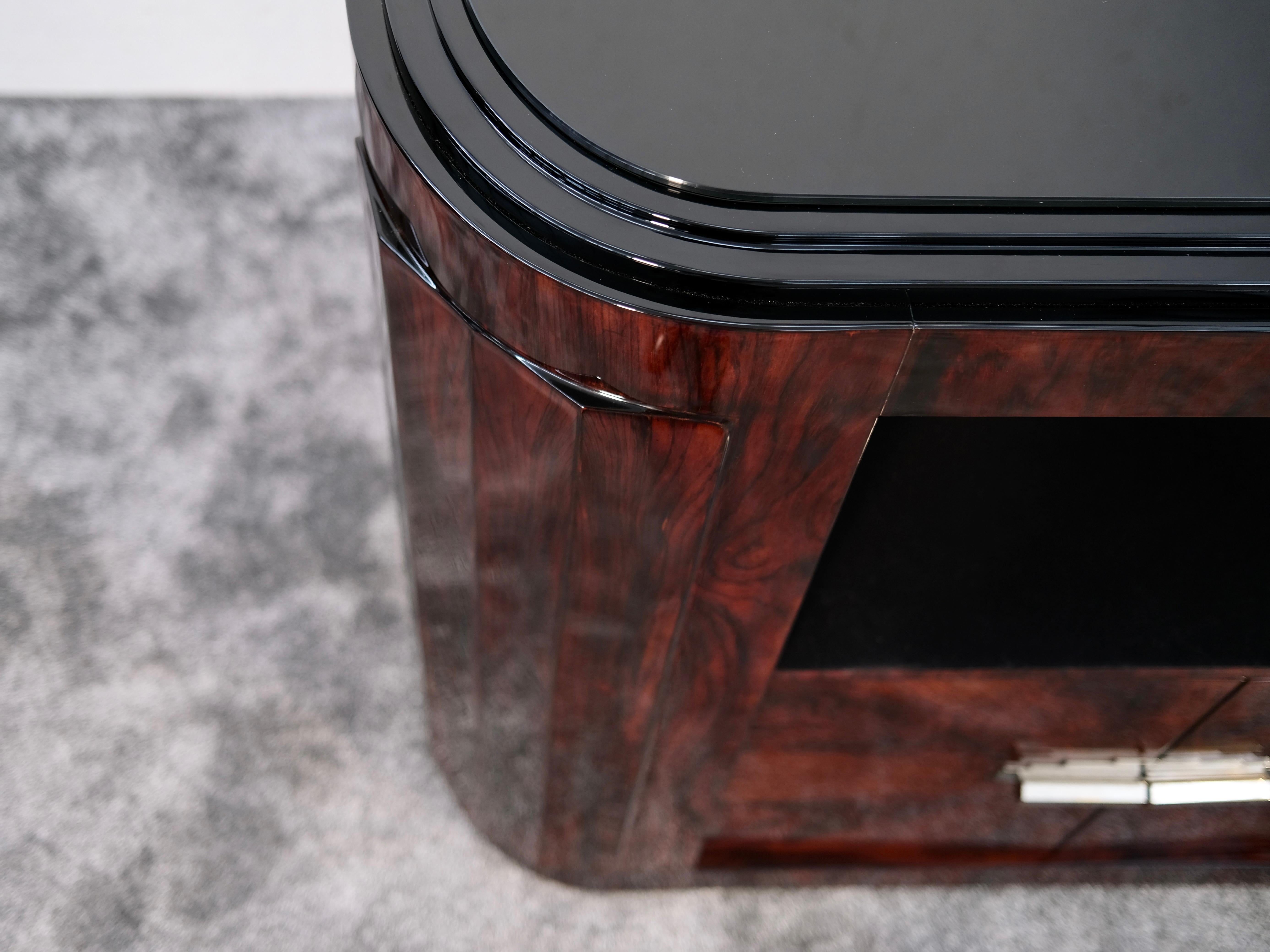 Annerito Credenza Art Déco arrotondata con scomparto aperto, Francia, anni '30 in vendita