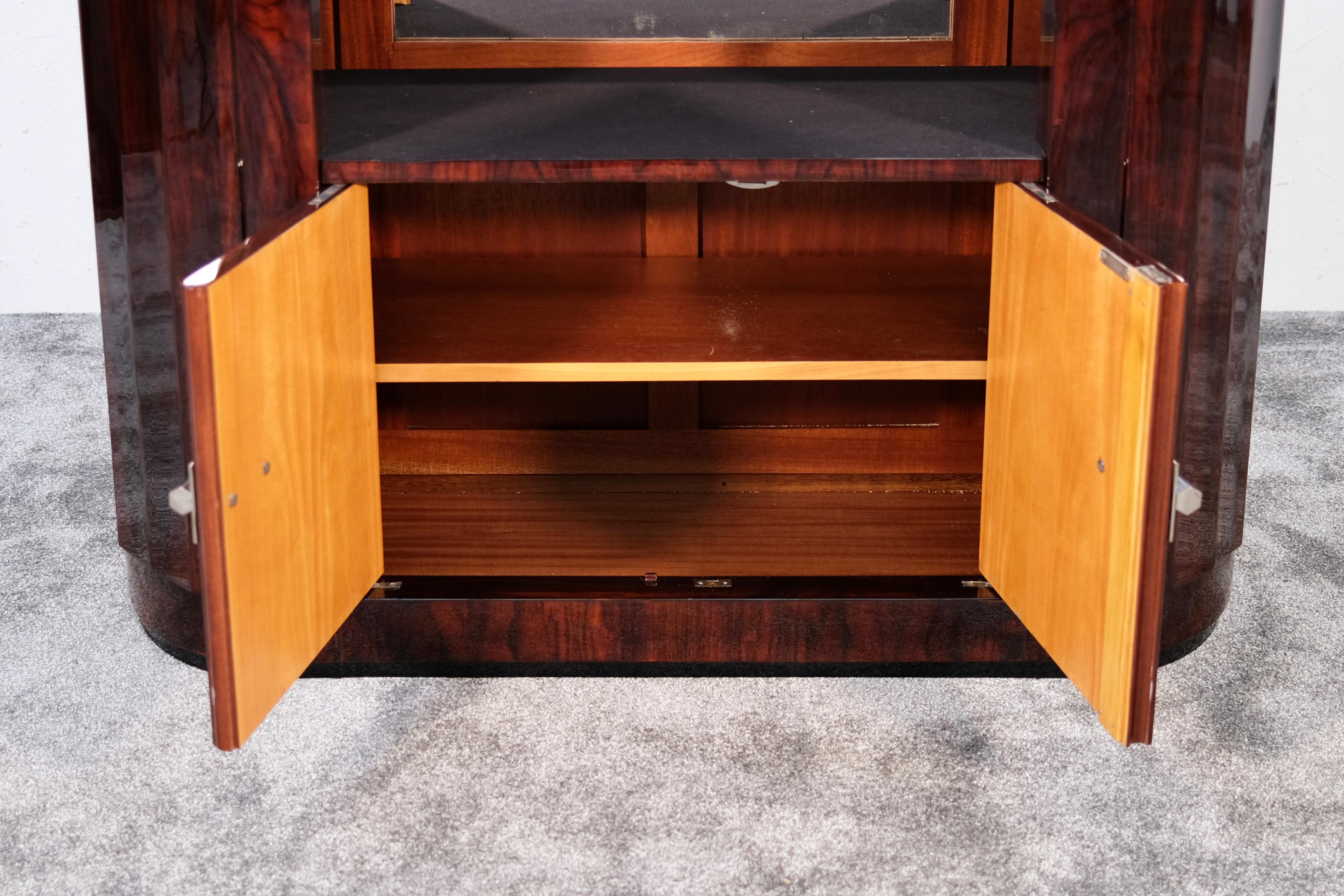 Credenza Art Déco arrotondata con scomparto aperto, Francia, anni '30 in vendita 1