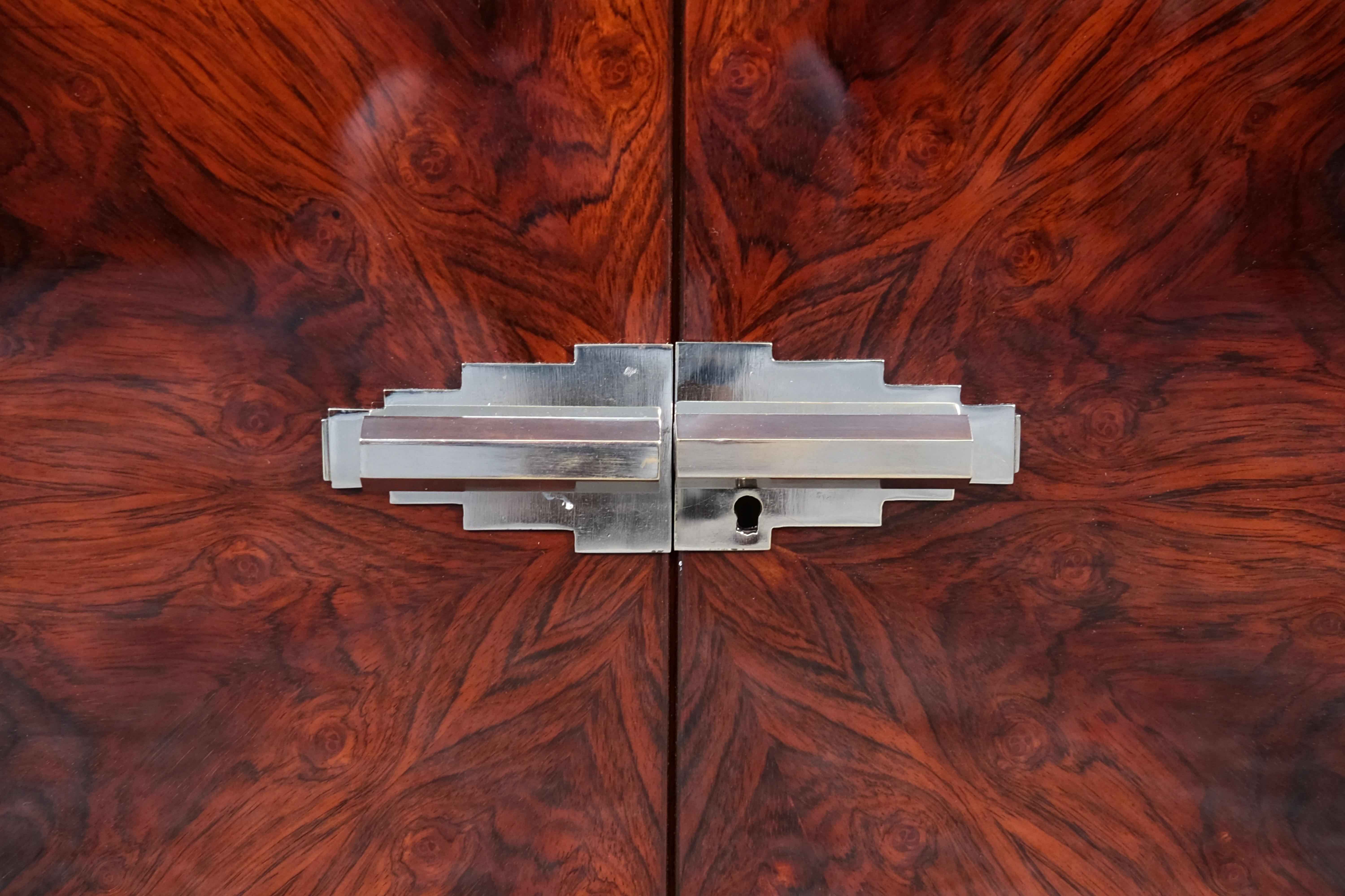 Credenza Art Déco arrotondata con scomparto aperto, Francia, anni '30 in vendita 2