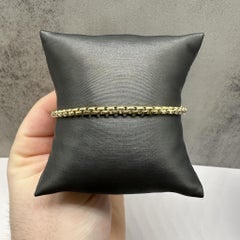 Rounded Box Bracelet in 14kt Yellow Gold 3.5mm 8.25"