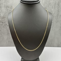 Rounded Box Chain Necklace 14kt Yellow Gold 18in 1.6mm Hollow New