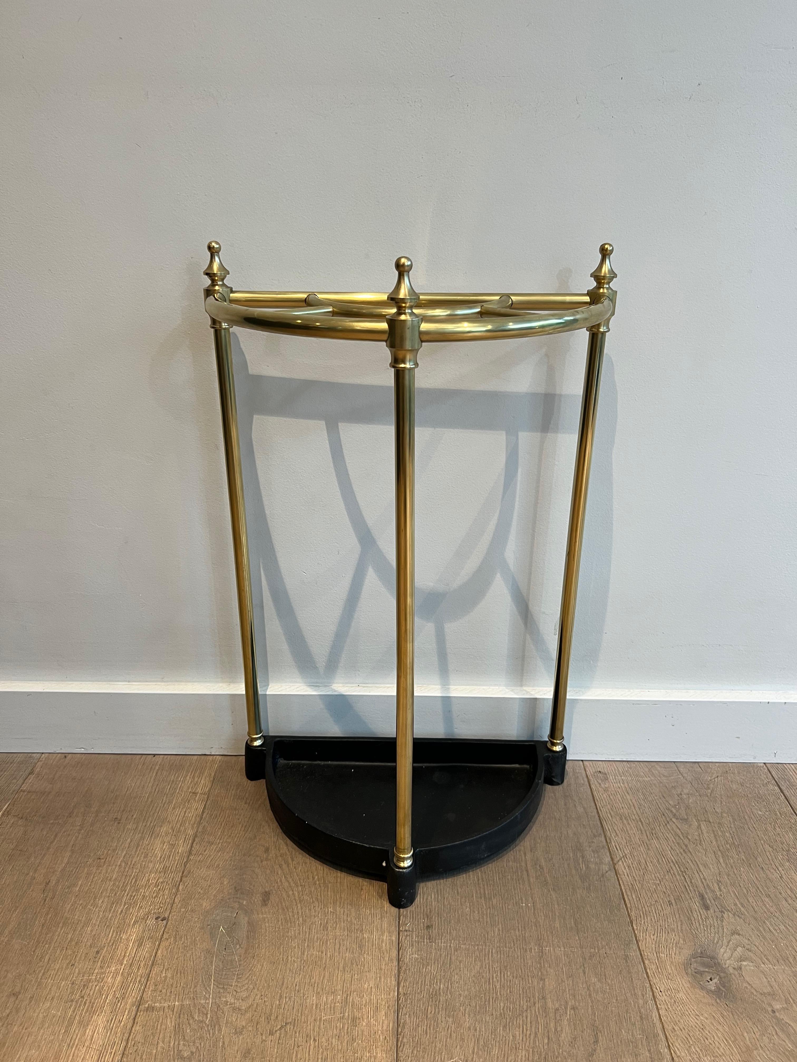 Rounded Brass Umbrella Stand For Sale 4