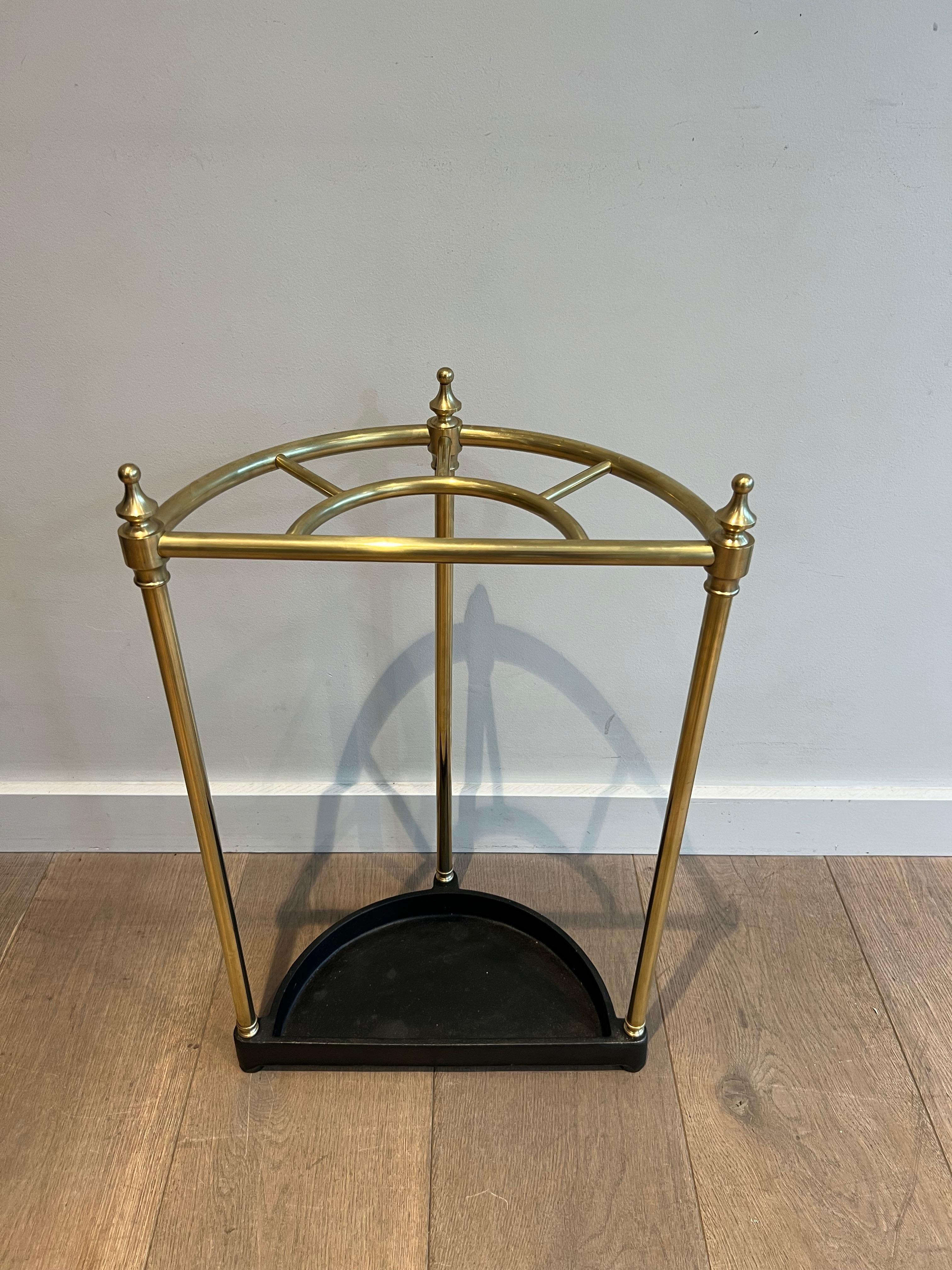 Rounded Brass Umbrella Stand For Sale 5