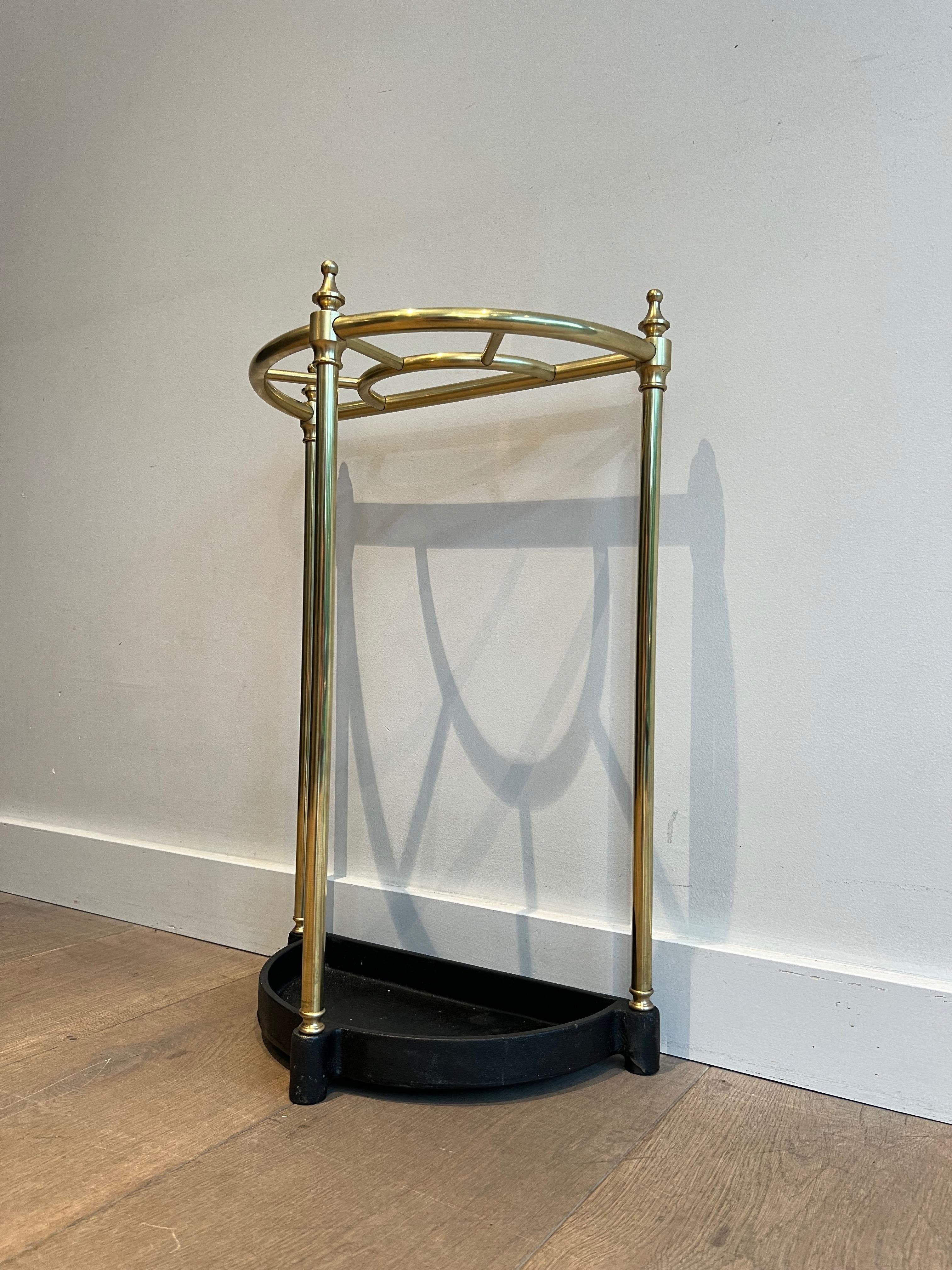 Rounded Brass Umbrella Stand For Sale 8