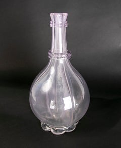 Rounded Crystal Vase with Rounded Bottom and Flower Shaped Base