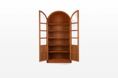 Rounded display cabinet in teak, made in Denmark
