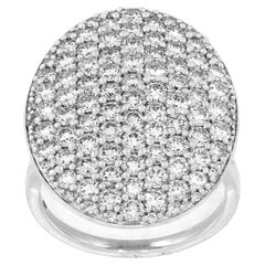 Runder Kuppelförmiger Cluster-Diamant-Ring aus 14 Karat Weißgold