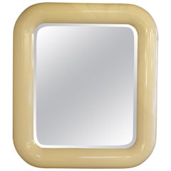 Rounded Edges Rectangular Goat-Skin Mirror by Henredon