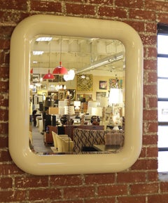 Rounded Edges Rectangular Goat-Skin Mirror by Henredon