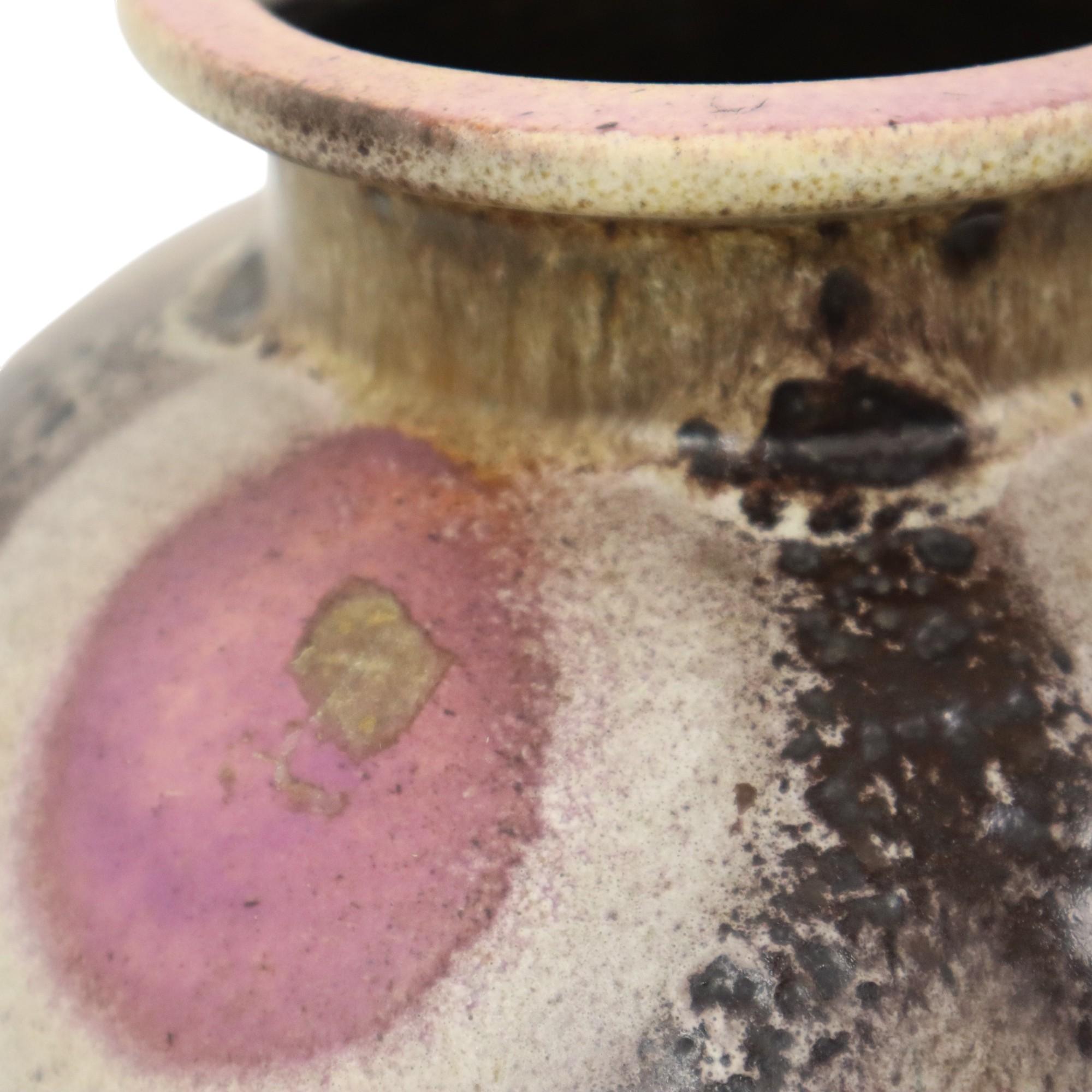 Rounded Fat Lava Vase Purple West Germany Ceramics 666-21 For Sale 5