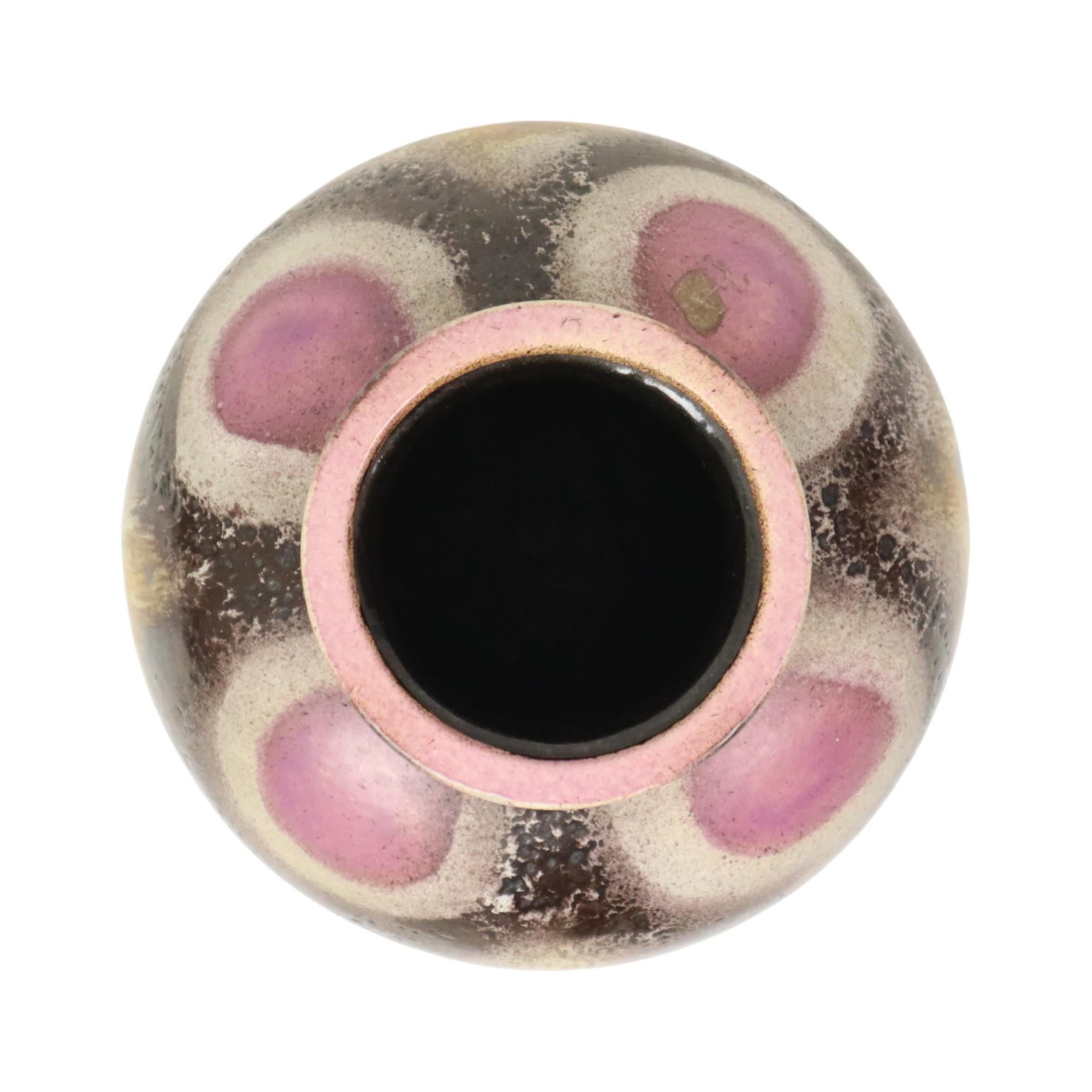 Mid-20th Century Rounded Fat Lava Vase Purple West Germany Ceramics 666-21 For Sale