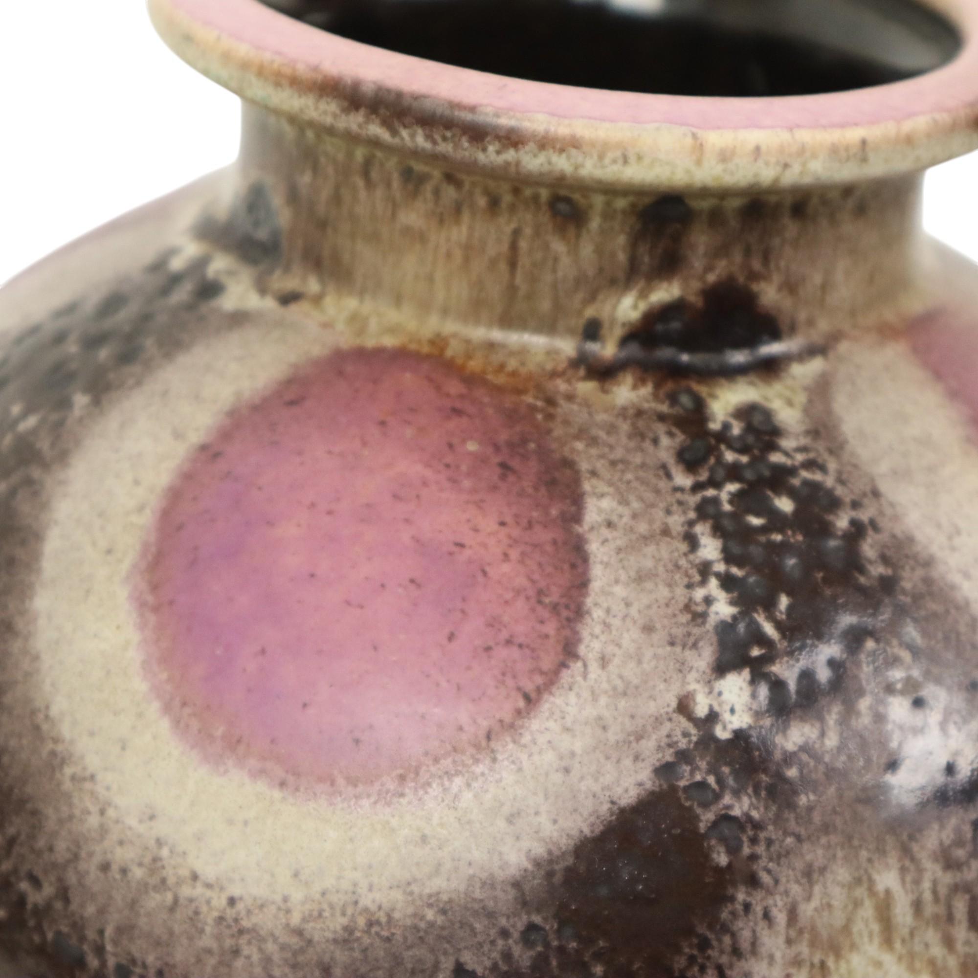 Rounded Fat Lava Vase Purple West Germany Ceramics 666-21 For Sale 3