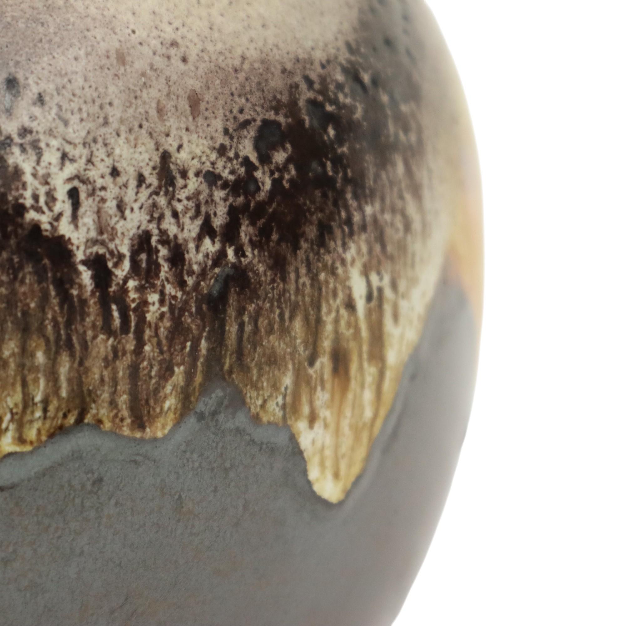 Rounded Fat Lava Vase Purple West Germany Ceramics 666-21 For Sale 4