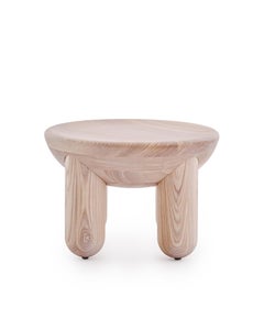Rounded Low Side Table in Ash Wood — Freyja 1 by NOOM