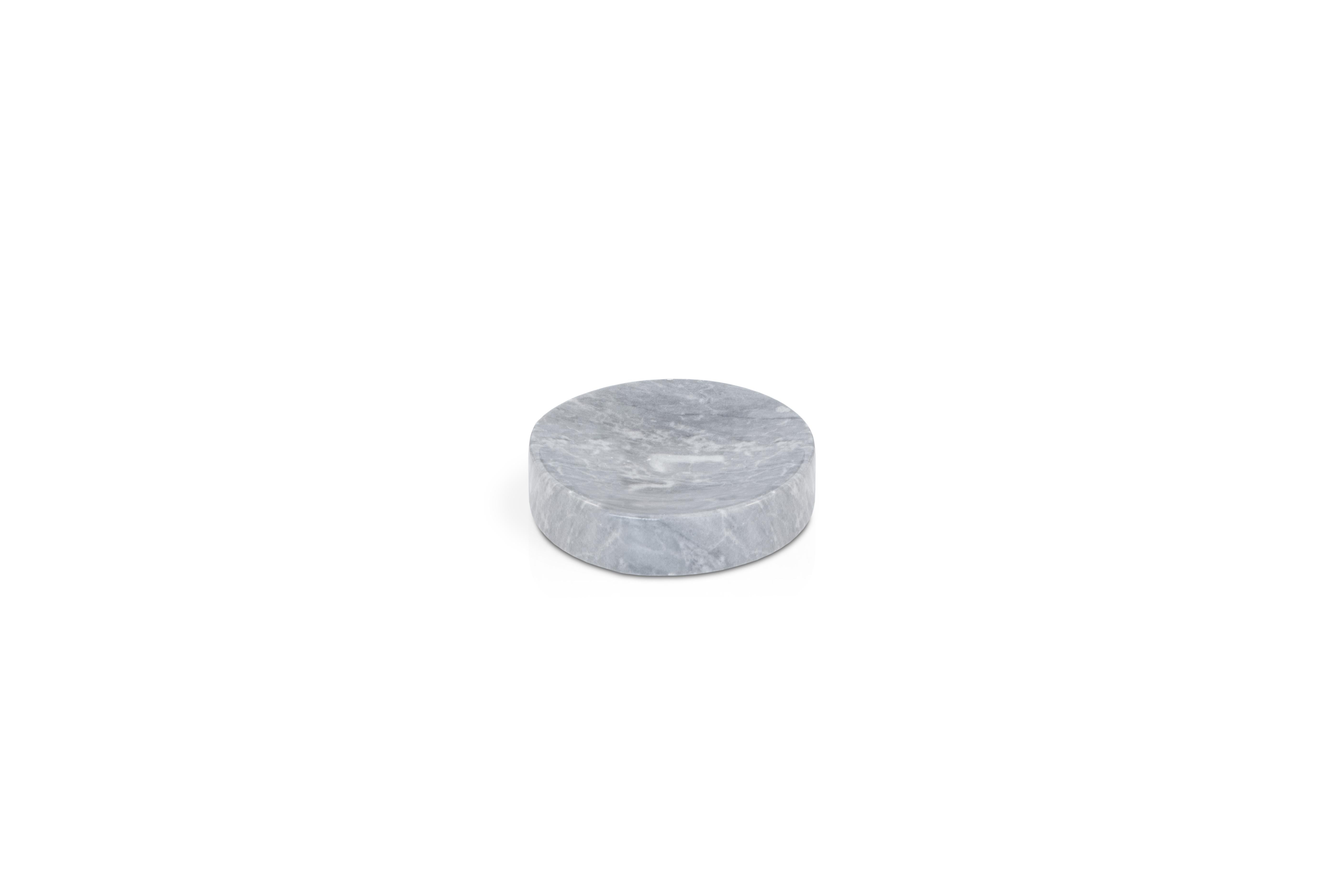 Hand-Crafted Handmade Rounded Set for Bathroom in Grey Bardiglio Marble For Sale