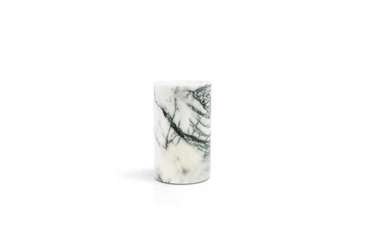 Hand-Crafted Handmade Rounded Set for Bathroom in Paonazzo Marble For Sale