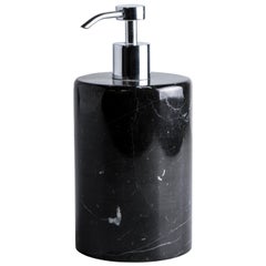 Handmade Rounded Soap Dispenser in Black Marquina Marble