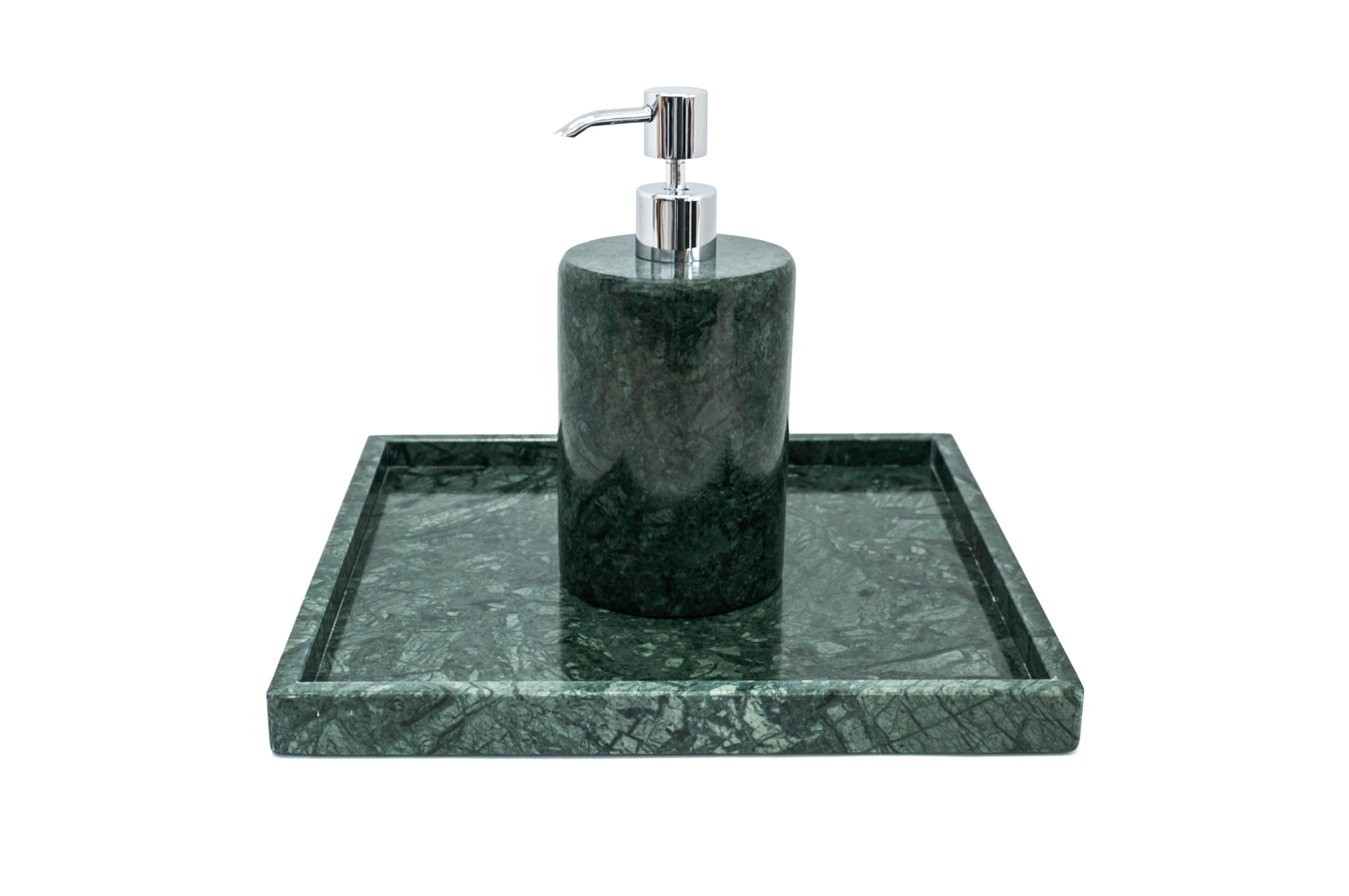 green marble soap dispenser