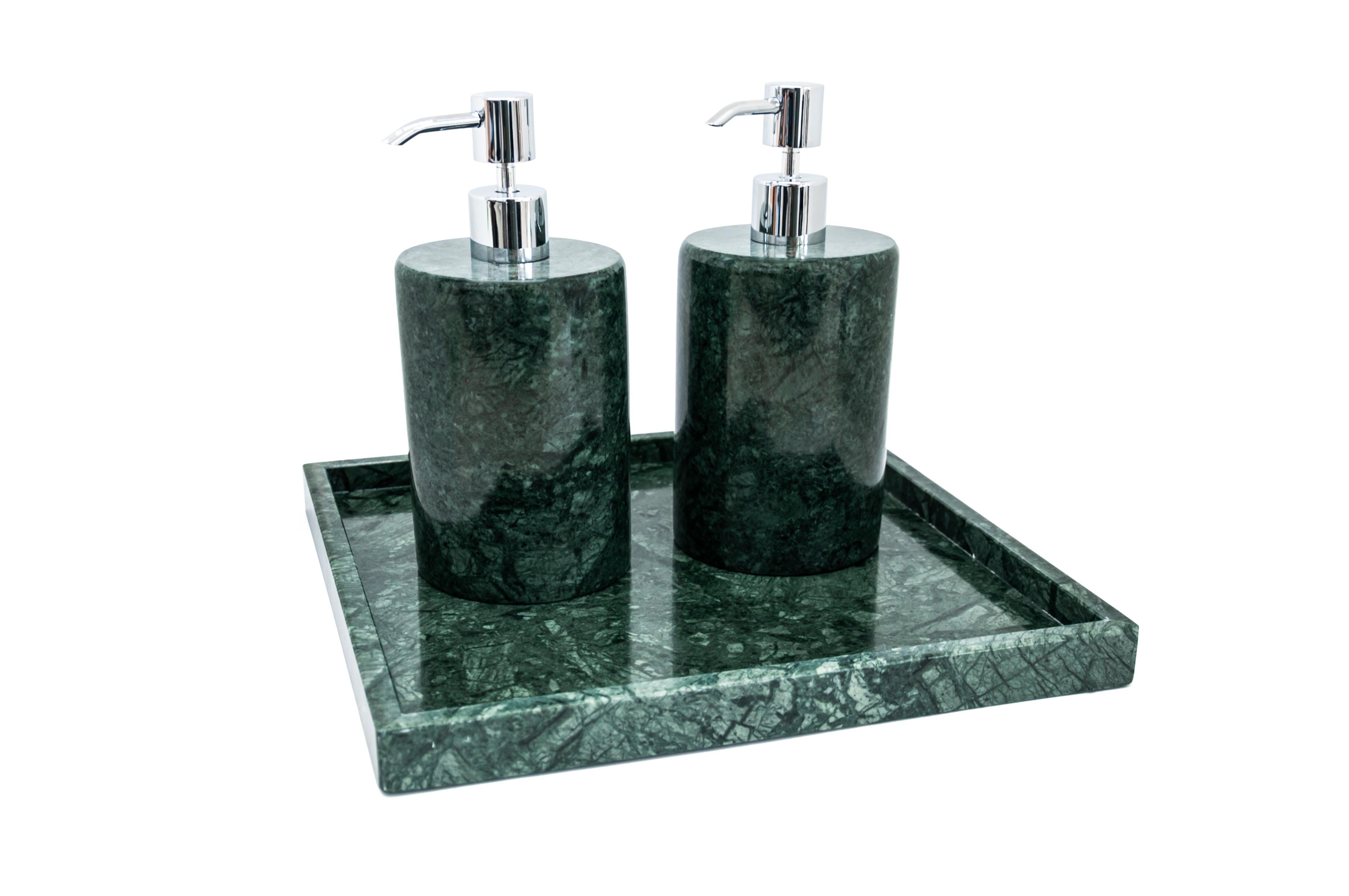 emerald green soap dispenser