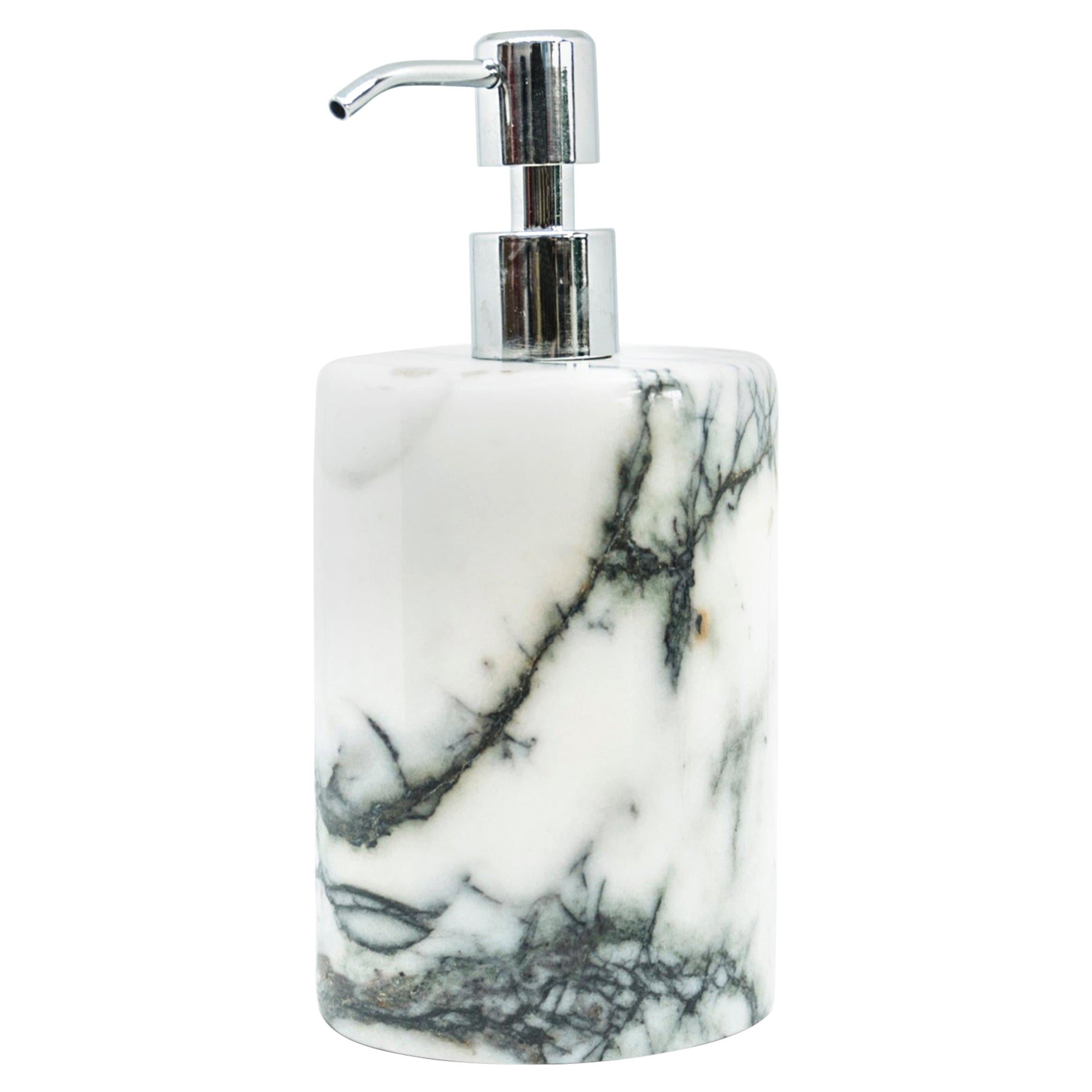 Handmade Rounded Soap Dispenser in Paonazzo Marble