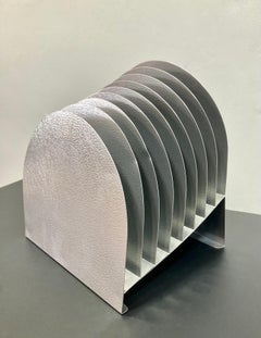 Rounded Stepped Desk Organizer - Chrome