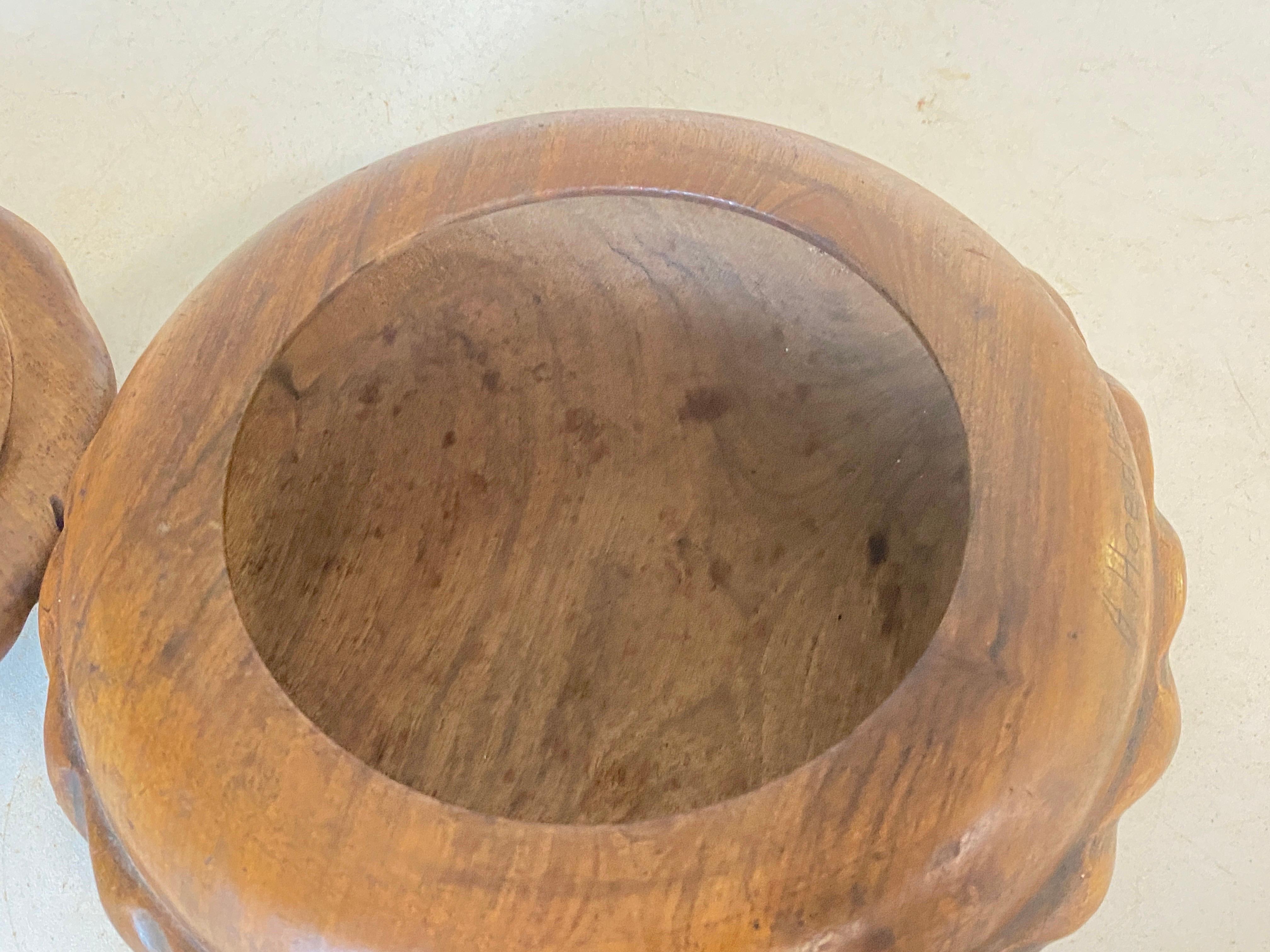Rounded Wooden Box in Wood France 1960, Brown Color For Sale 2
