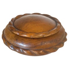 Rounded Wooden Box in Wood France 1960, Brown Color