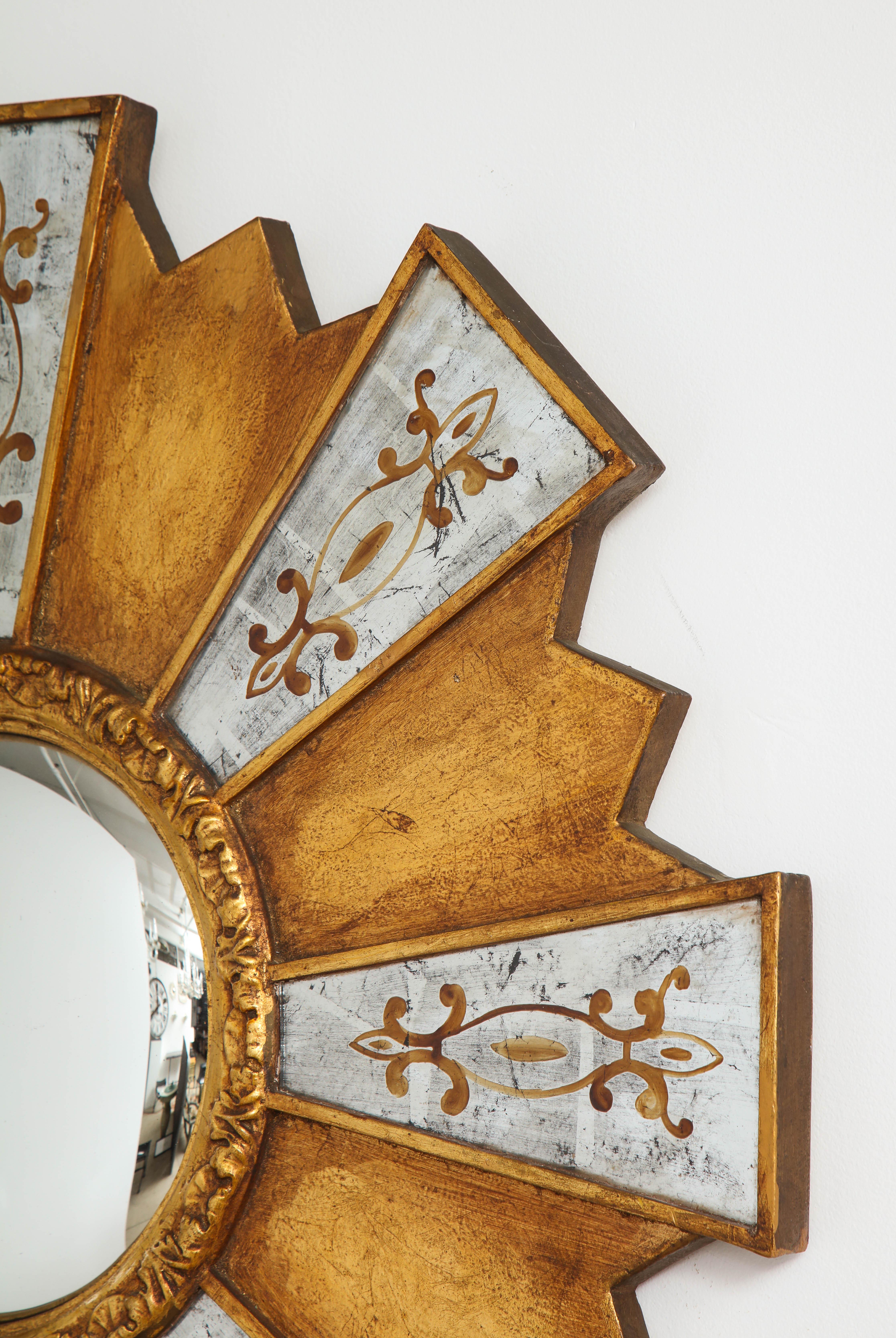 Unknown Roundel Gilt Wood Mirror For Sale