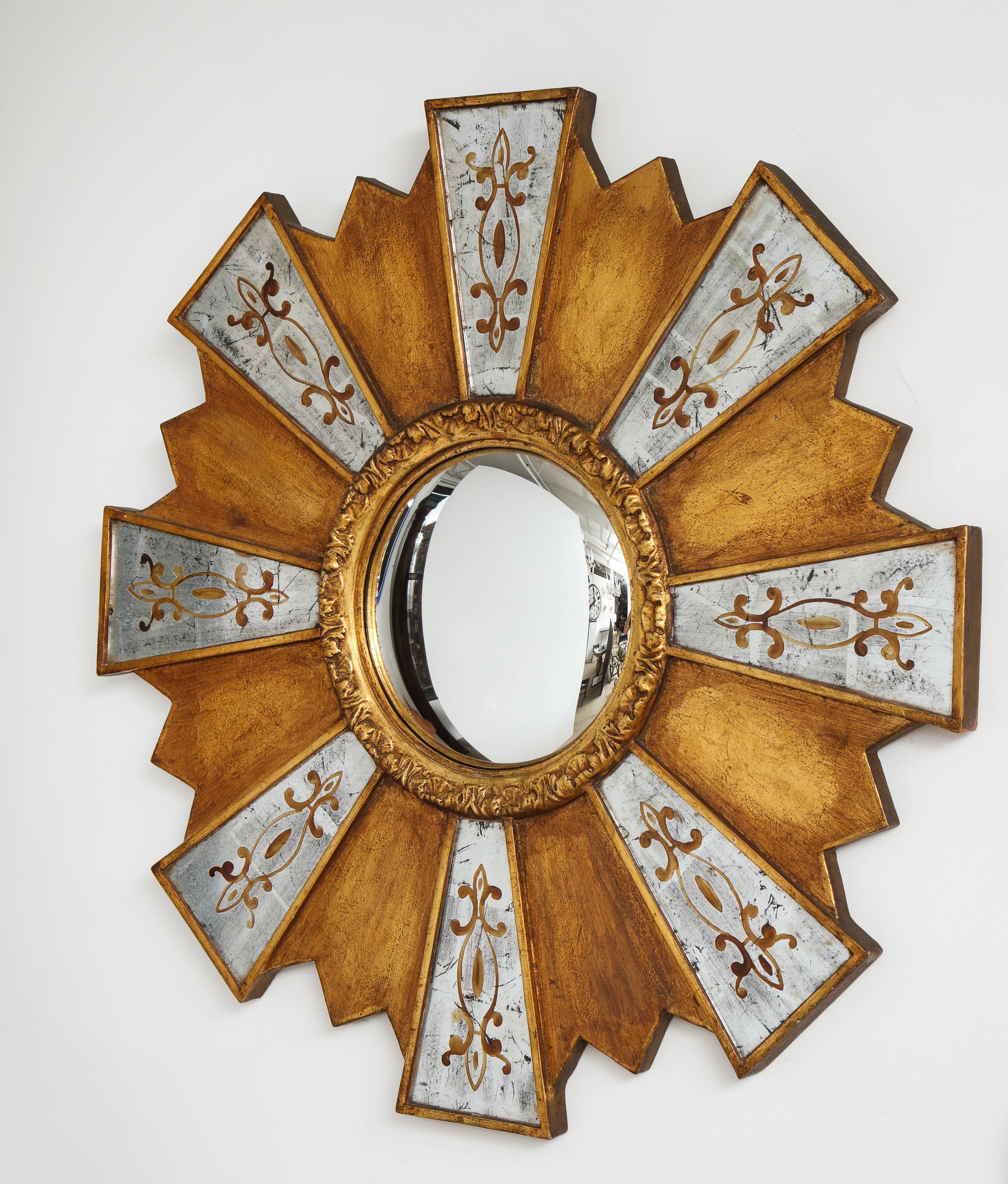 20th Century Roundel Gilt Wood Mirror For Sale