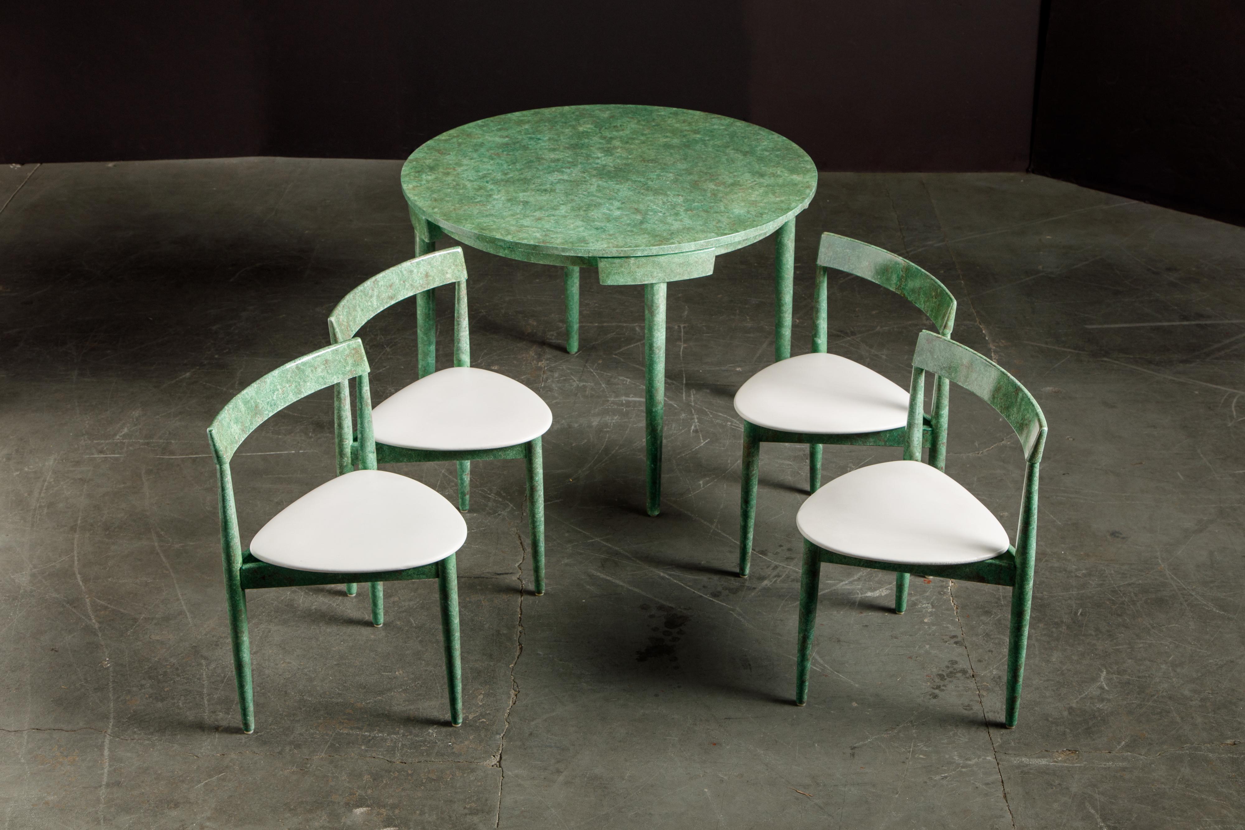 'Roundette' Dining Table and Four Chairs by Hans Olsen for Frem Røjle, Signed 8