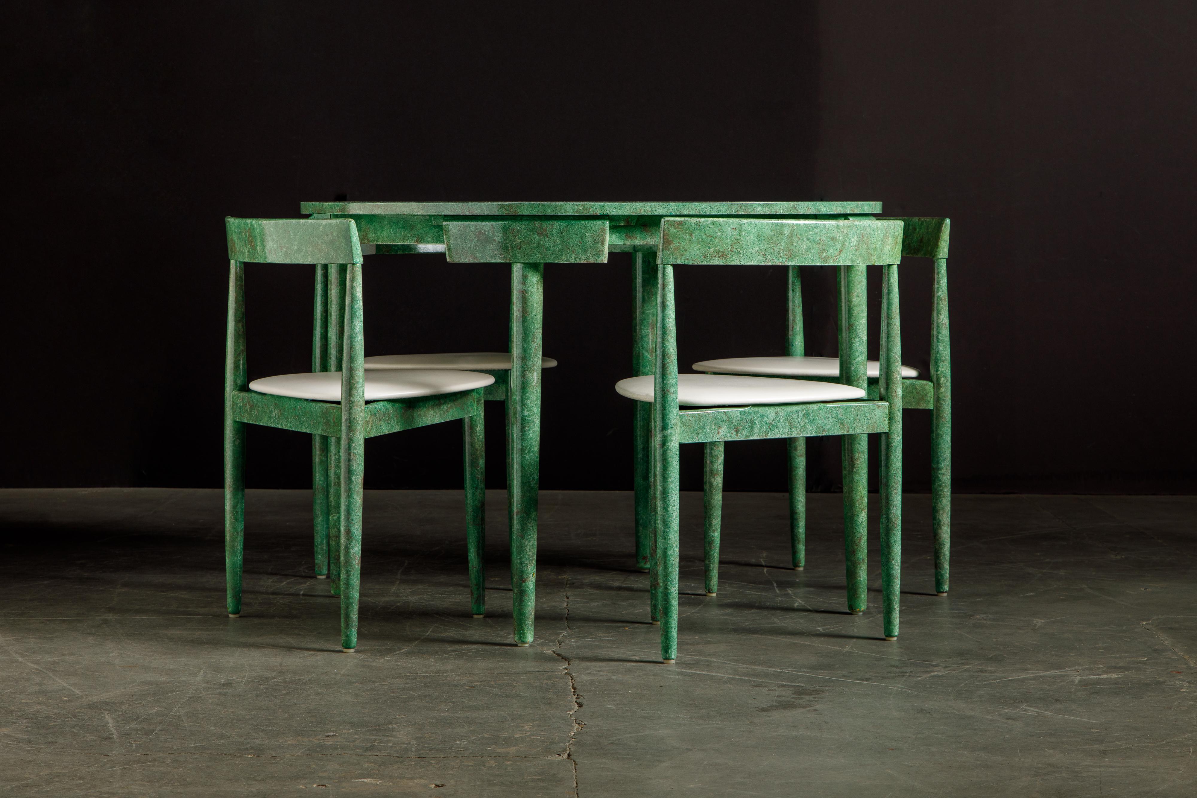 'Roundette' Dining Table and Four Chairs by Hans Olsen for Frem Røjle, Signed In Excellent Condition In Los Angeles, CA