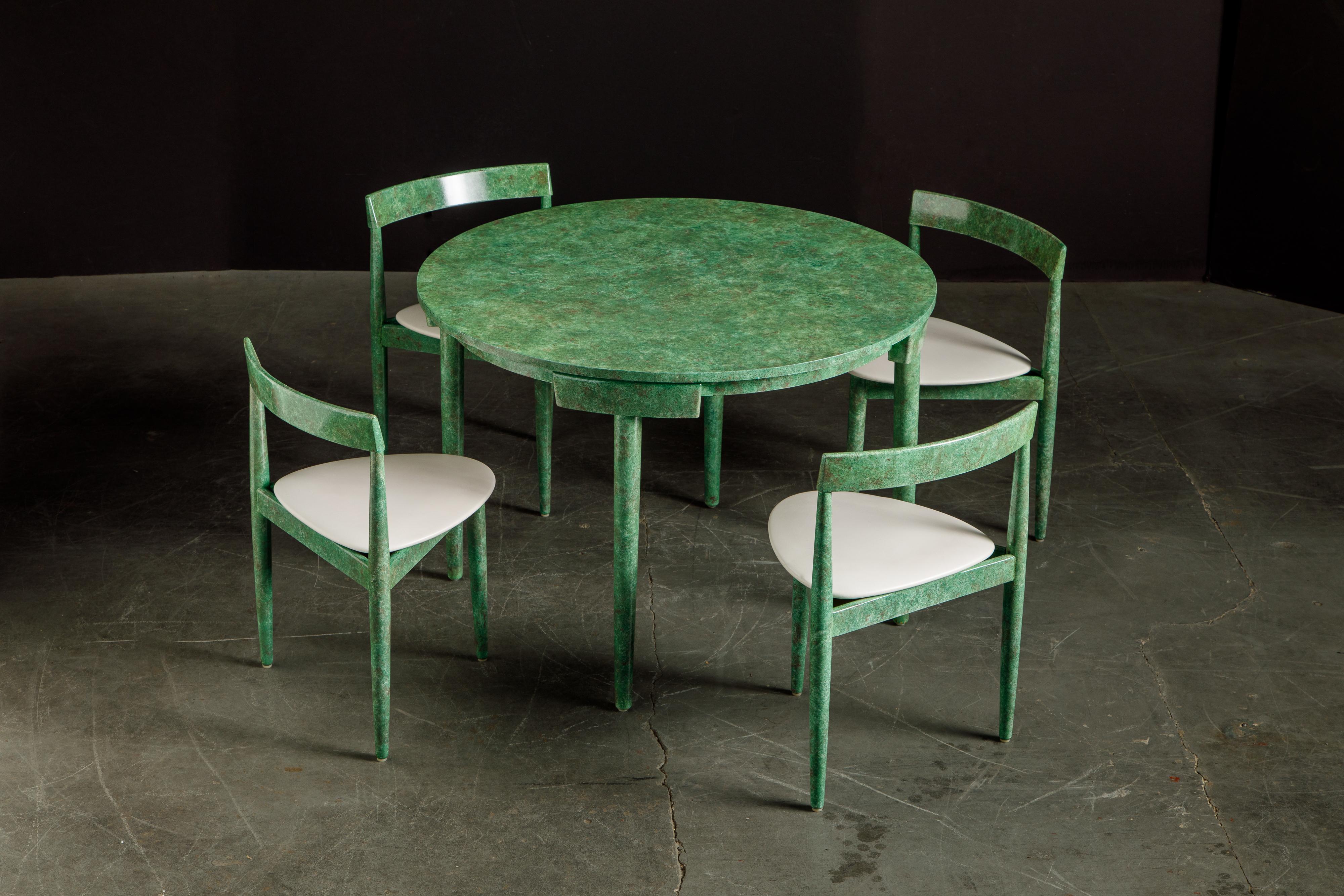 'Roundette' Dining Table and Four Chairs by Hans Olsen for Frem Røjle, Signed In Excellent Condition In Los Angeles, CA