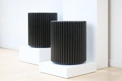 Rounding Wood Stool / Table with Black Lacquer Finish by Debra Folz