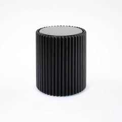 Rounding Wood Stool/Table with Black Lacquer Finish by Debra Folz