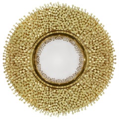 Roundy Mirror with Solid Brass