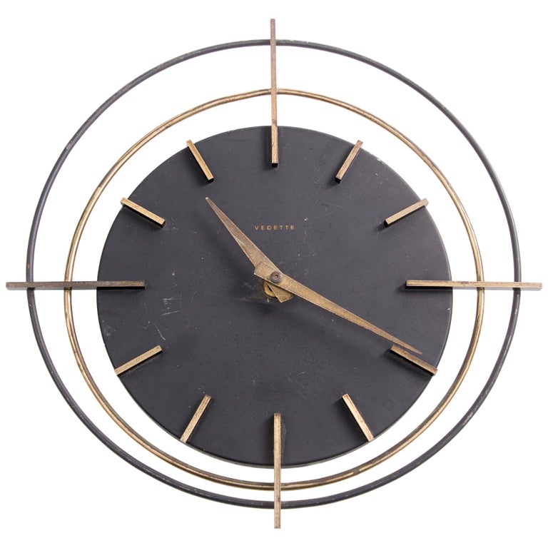 Roung Vedette Wall Clock, France, 1950 For Sale at 1stDibs