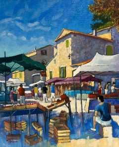 Lacoste South of France Beautiful French Modern Oil Painting Signed & Titled