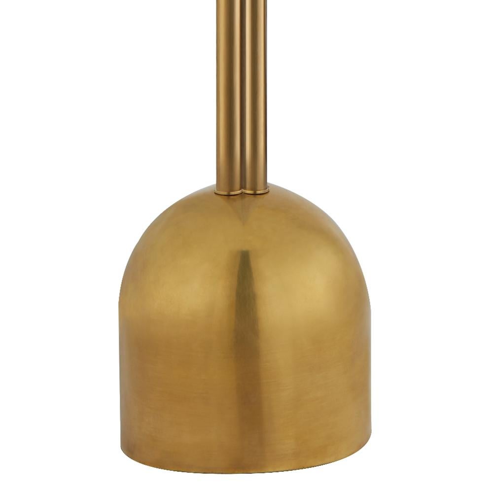 Modern Rousseau Double Boom Arm Floor Lamp in Brass & Etched Crystal, Kelly Wearstler
