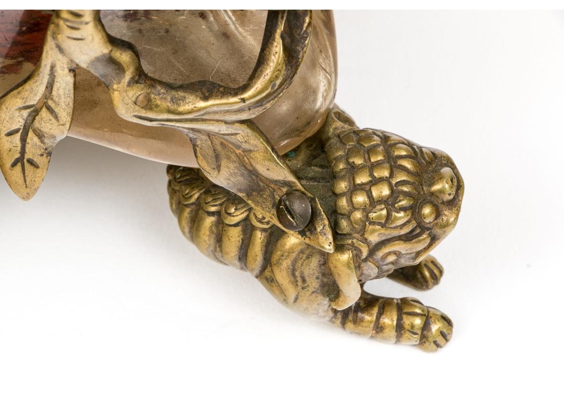 Vase en verre craquelée décoré à l'intérieur comme une lampe Rousseau & Leveille en vente 7