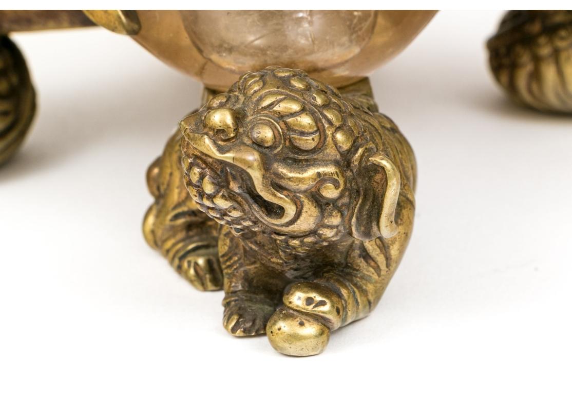 Chinoiseries Vase en verre craquelée décoré à l'intérieur comme une lampe Rousseau & Leveille en vente