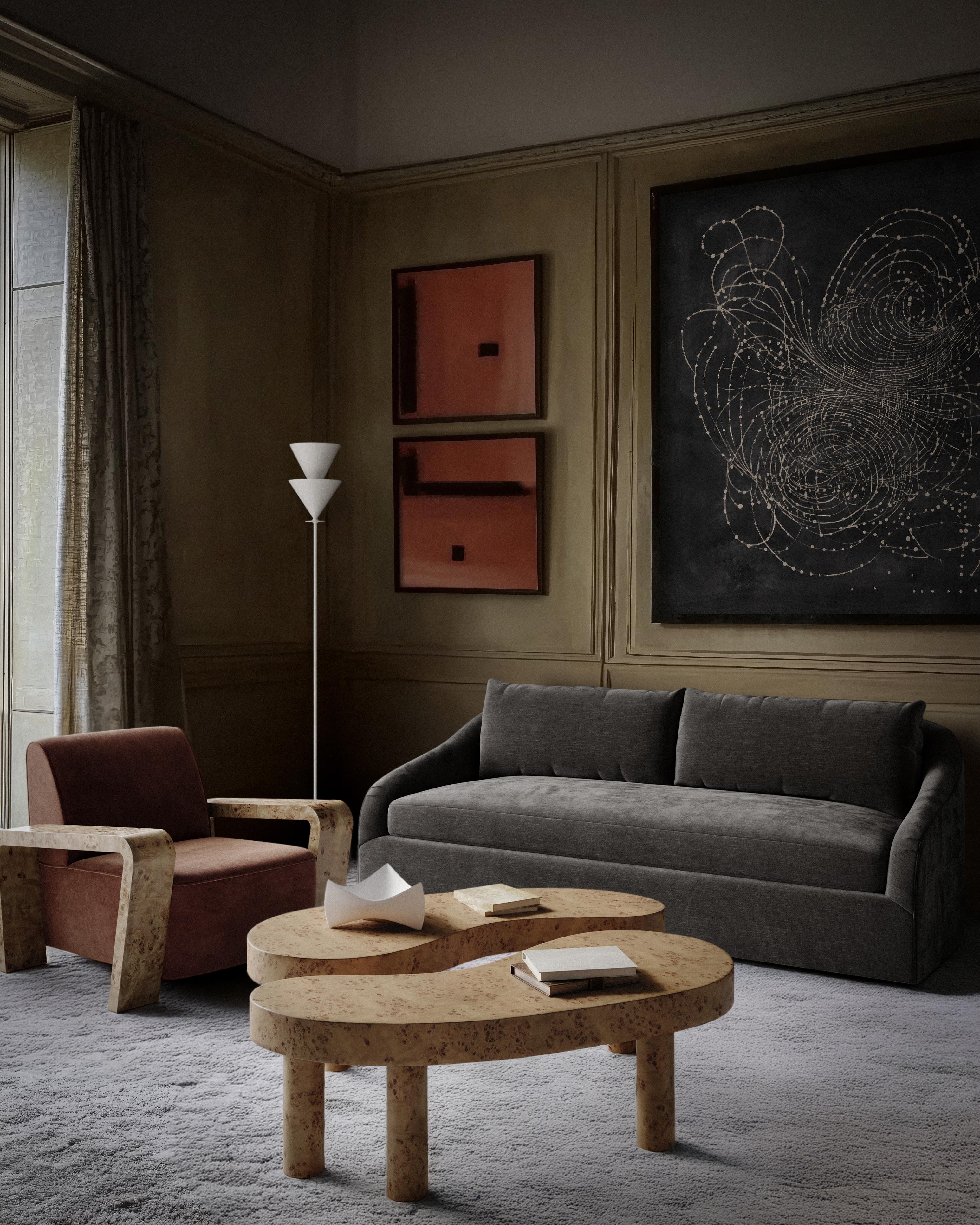 Rousseau Sofa in Luxe Berbers/ Bouclés by Christiane Lemieux For Sale 1