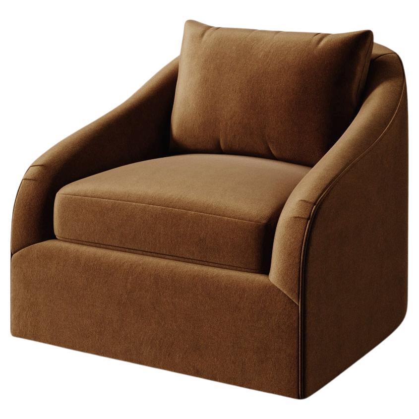 Rousseau Swivel chair in Performance Velvet by Christiane Lemieux