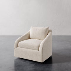 Rousseau Swivel chair in Luxe Berbers/ Bouclés by Christiane Lemieux