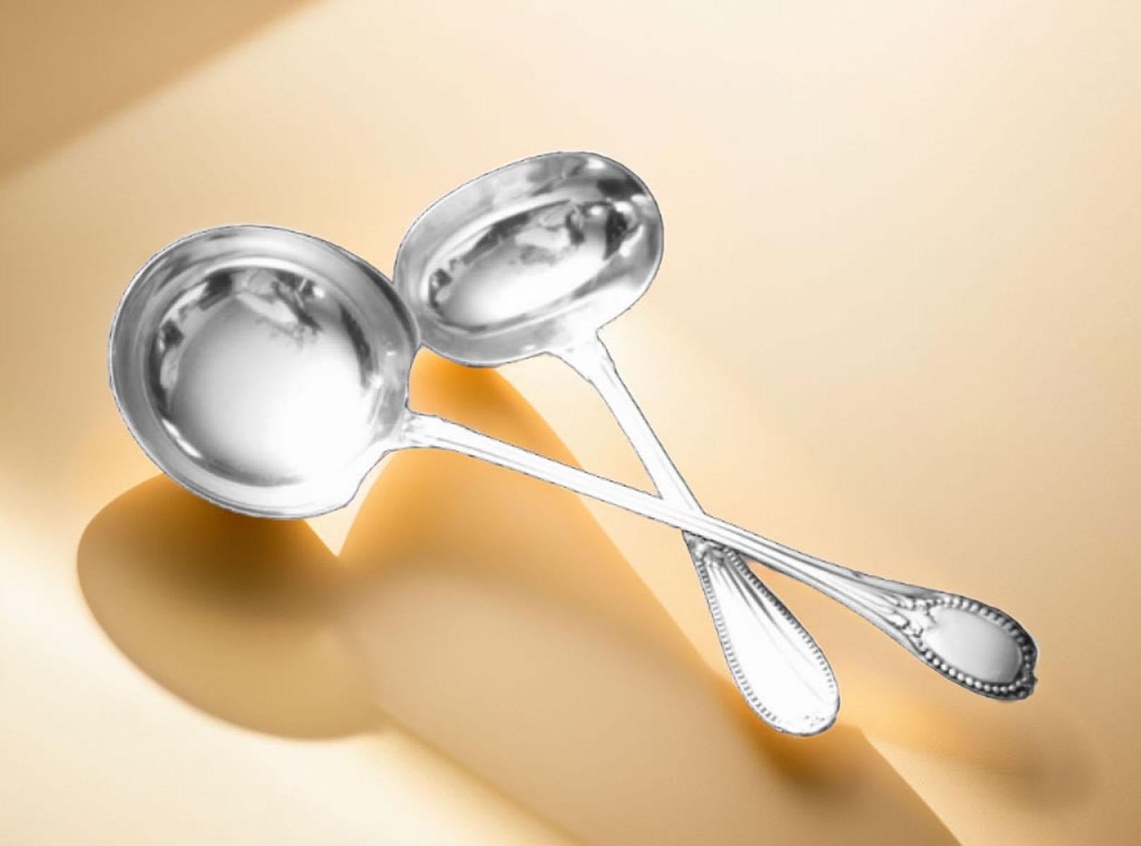 Roussel - 22 pièces de service en argent massif du XIXe siècle de style Louis XVI en vente 1