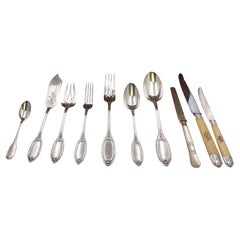 Roussel French 0.950 Sterling Silver 170-Piece Flatware Set Late 19th Century